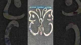 Schmetterlingsformen aus bedrucktem Leder schneiden – sauber und präzise!